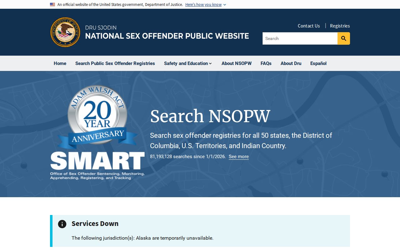 National sex offender search for a Lumpkin County registry inquiry