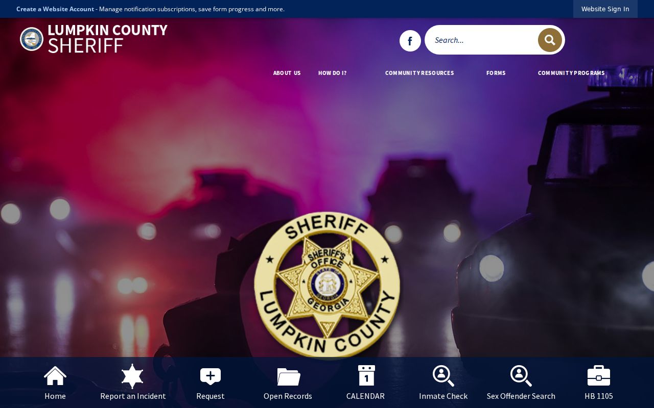 Lumpkin County criminal history Sheriff Office homepage